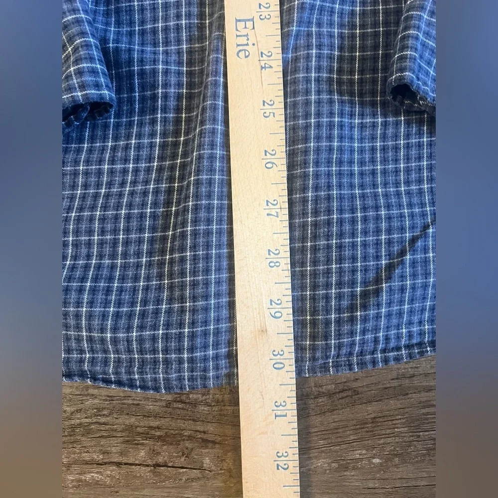 Vtg Polo Ralph Lauren Mens Shirt Large Blue Plaid Stanton‎ Classic Fit B1